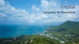  Presentation with thailand - Audience pleasing PPT theme consisting of tropical-island-in-thailand-view backdrop and a light blue colored foreground