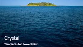  Presentation with deep sea - Audience pleasing presentation consisting of tropical island in the sea backdrop and a navy blue colored foreground