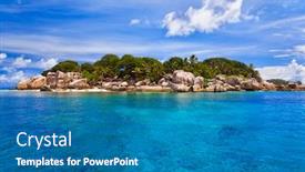  Presentation with nature - PPT layouts featuring tropical-island-nature-background background and a teal colored foreground