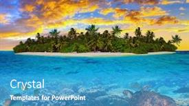  Presentation with marine life - Presentation theme featuring tropical-island-of-maldives background and a teal colored foreground