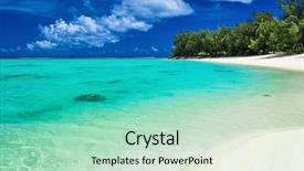  Presentation with palm beach - Colorful PPT layouts enhanced with tropical island rarotonga cook islands backdrop and a mint green colored foreground