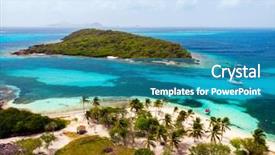  Presentation with drone - Colorful PPT theme enhanced with tropical islands and turquoise backdrop and a teal colored foreground