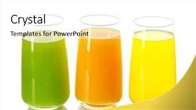  Presentation with white differene - Presentation design having tropical jugos - glasses of different juice isolated background and a white colored foreground
