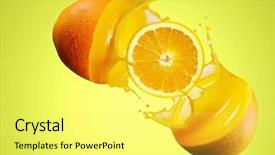  Presentation with orange life buoy splash water - Slide set with cracked and old cement footpath for texture and background background and a gray colored foreground