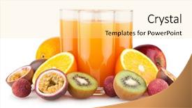  Presentation with juice - Theme featuring tropical juice with fruits background and a blonde colored foreground