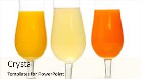  Presentation with juices - Cool new PPT theme with tropical juices in glasses isolated backdrop and a blonde colored foreground