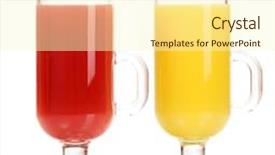  Presentation with juices - Cool new theme with tropical juices in glasses isolated on white backdrop and a cream colored foreground