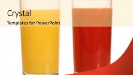  Presentation with juices - PPT theme featuring tropical juices in glasses isolated background and a blonde colored foreground