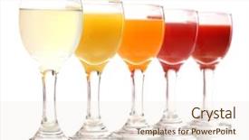  Presentation with juices - Slides having tropical juices in glasses isolated background and a cream colored foreground