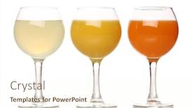  Presentation with juices - PPT theme with tropical juices in glasses isolated on white background and a cream colored foreground