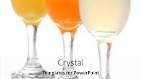  Presentation with juices - Colorful presentation theme enhanced with tropical juices in glasses isolated on white backdrop and a white colored foreground