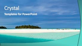  Presentation with pacific islands - Colorful theme enhanced with tropical lagoon and exotic island backdrop and a teal colored foreground