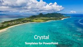  Presentation with lagoon - Presentation theme consisting of tropical lagoon of ishigaki island background and a teal colored foreground