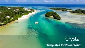  Presentation with lagoon - Colorful slide deck enhanced with tropical lagoon of ishigaki island backdrop and a ocean colored foreground