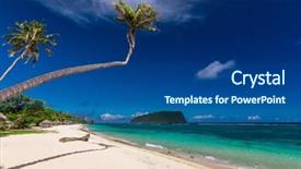  Presentation with samoa - Amazing slide set having tropical lalomanu beach on samoa backdrop and a ocean colored foreground