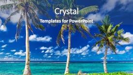  Presentation with pacific island - PPT theme enhanced with tropical lalomanu beach on samoa background and a ocean colored foreground