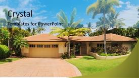  Presentation with luxury - Amazing presentation theme having tropical luxury home exterior view backdrop and a light blue colored foreground