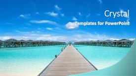  Presentation with maldives - Slides having tropical-maldives-island-with-white background and a teal colored foreground