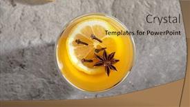  Presentation with mango - Audience pleasing PPT layouts consisting of tropical-mango-cocktail-with-lemon backdrop and a coral colored foreground