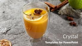  Presentation with mango - Slides consisting of tropical-mango-cocktail-with-lemon background and a violet colored foreground