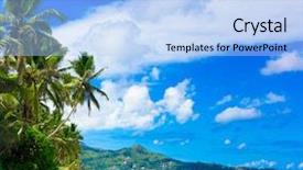  Presentation with dream - Slides consisting of tropical mountain - panorama bay dream background and a  colored foreground