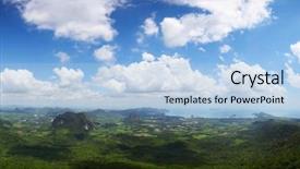  Presentation with krabi - Amazing PPT layouts having tropical mountain - valley of the ao nang backdrop and a light blue colored foreground