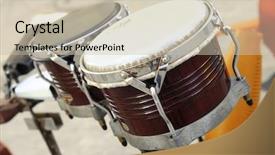  Presentation with traditional music - PPT layouts with tropical music - detail of traditional afrocuban percussion background and a  colored foreground
