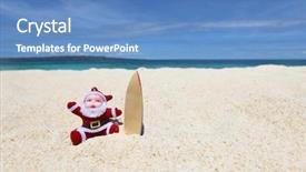  Presentation with tropical christmas - Slide deck enhanced with tropical ocean beach christmas background and a teal colored foreground