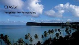  Presentation with tropical - Amazing slides having guam - tropical ocean backdrop and a teal colored foreground