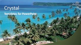  Presentation with tropical - PPT theme featuring guam - tropical ocean background and a teal colored foreground