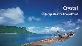  Presentation with tropical - Colorful presentation enhanced with guam - tropical ocean backdrop and a ocean colored foreground