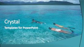  Presentation with ocean - Slide deck consisting of guam - tropical ocean background and a teal colored foreground