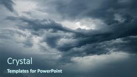  Presentation with tropical storm - Slide deck with tropical-ominous-clouds-in-front background and a ocean colored foreground