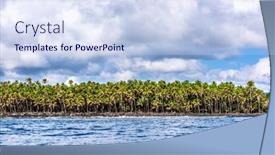  Presentation with hawaii - Theme having tropical-palm-trees-line background and a sky blue colored foreground