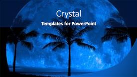  Presentation with moon trees - Colorful presentation enhanced with tropical-palm-trees-silhouette-silhouetted backdrop and a ocean colored foreground