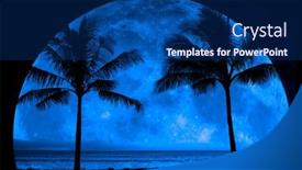  Presentation with moon trees - Slide deck consisting of tropical-palm-trees-silhouette-silhouetted background and a navy blue colored foreground