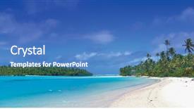  Presentation with blue sky at cook islands - Slide set featuring tropical panoramic photo - cook islands background and a teal colored foreground