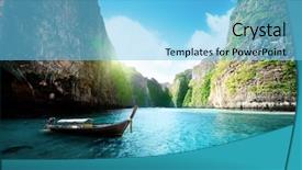  Presentation with thailand - Colorful slide set enhanced with tropical paradise - bay at phi phi island backdrop and a light blue colored foreground