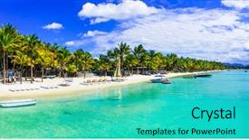  Presentation with paradise island - Slides consisting of tropical paradise - beautiful mauritius island background and a  colored foreground