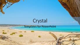  Presentation with juniper tree - Beautiful PPT layouts featuring tropical paradise - chrisi island beach view backdrop and a light blue colored foreground