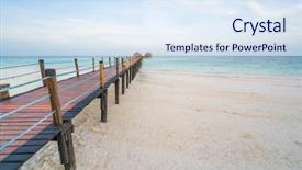  Presentation with paradise - Audience pleasing slide deck consisting of tropical paradise - pier on turquoise backdrop and a sky blue colored foreground
