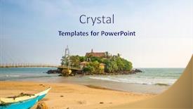  Presentation with paradise island - Presentation design consisting of tropical-paradise-island-on-sri background and a sky blue colored foreground