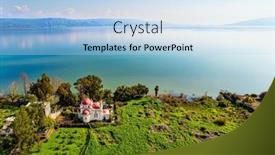  Presentation with galilee - Presentation theme enhanced with tropical-park-around-the-church background and a light blue colored foreground