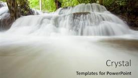  Presentation with tropical forest - Cool new slide set with tropical rain forest waterfall flowing backdrop and a light gray colored foreground