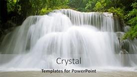  Presentation with tropical forest - Cool new slide deck with tropical rain forest waterfall in national park in thailand backdrop and a light gray colored foreground