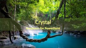  Presentation with jungle - Presentation theme enhanced with rainforest - waterfall in jungle forest nature background and a tawny brown colored foreground