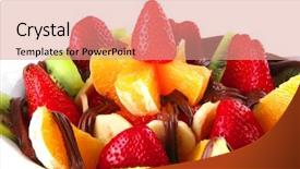  Presentation with hot chocolate - Beautiful slides featuring tropical raw fruits backdrop and a coral colored foreground