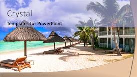  Presentation with best - Slide deck with tropical-relaxing-holidays-in-one background and a light blue colored foreground