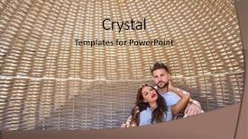  Presentation with summer at the beach - Colorful slide set enhanced with tropical resort - tourist couple relaxed inside backdrop and a coral colored foreground