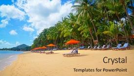  Presentation with resort - Audience pleasing slide set consisting of tropical resort panorama in koh backdrop and a coral colored foreground